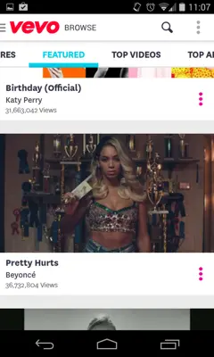 Vevo android App screenshot 2